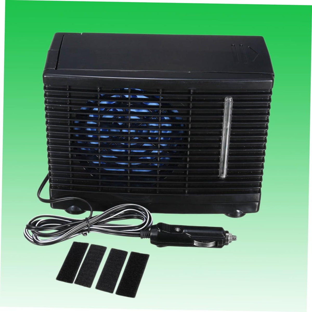 SOLUSTRE Portable Car Air Conditioner Mini Cooling Fan Fast Low Speed Black NEW