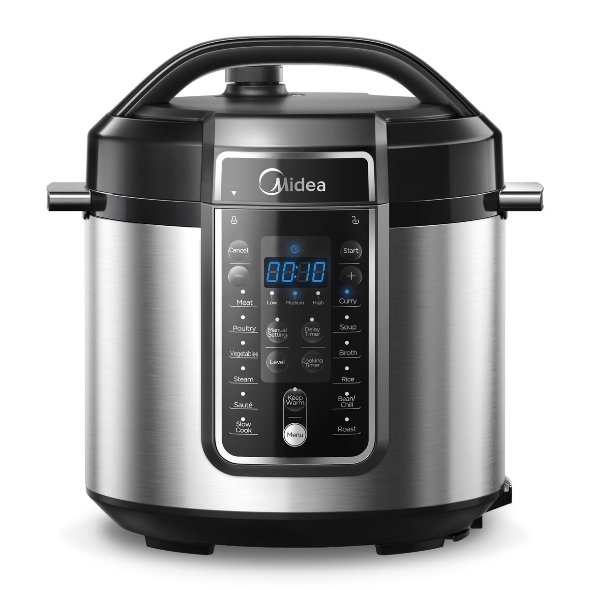 Midea 6L Electric Pressure Cooker Stainless Steel 12 Presets 24H Delay DEMO