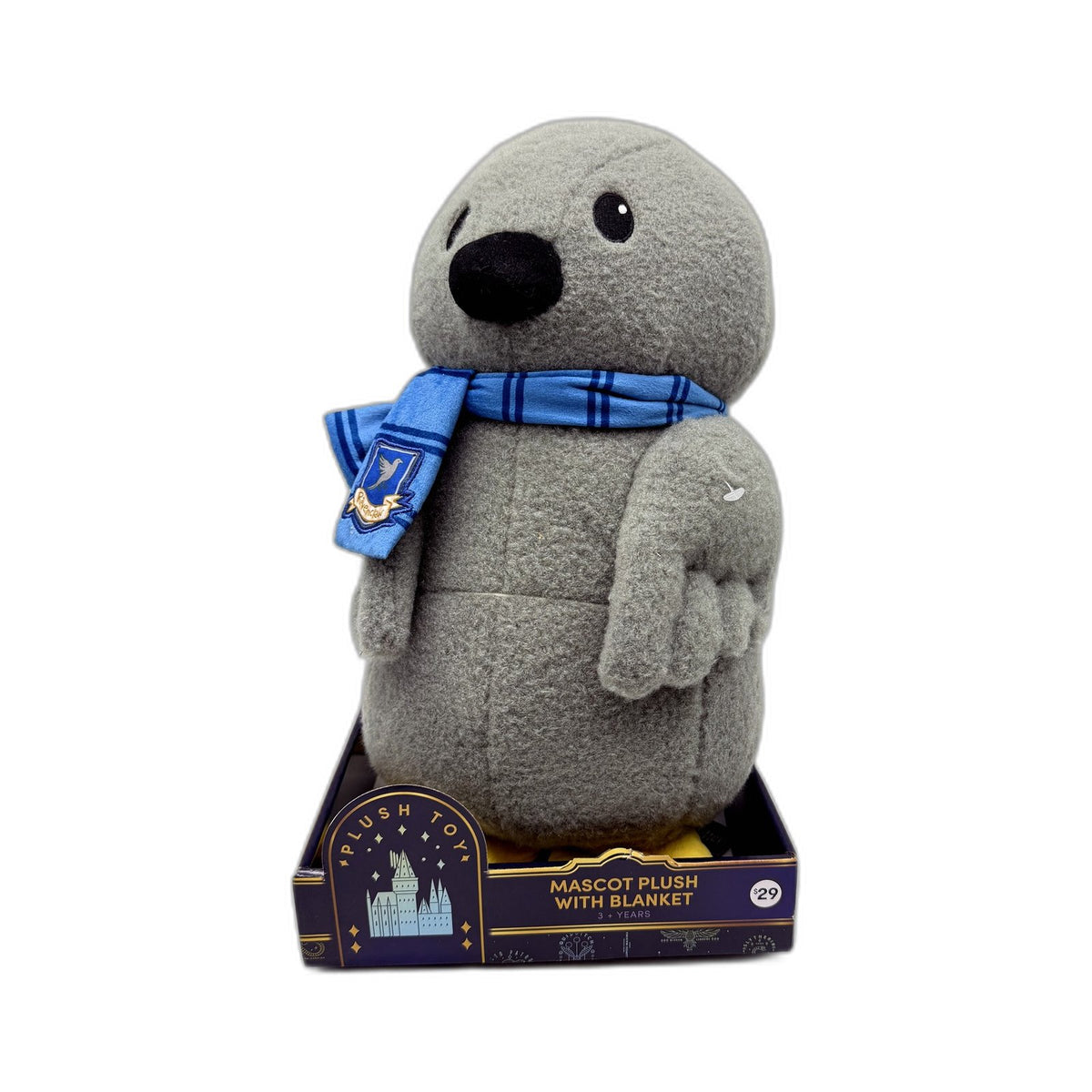 Harry Potter Gray Mascot Plush Toy with Soft Fleece Blanket for Ages 3+ NEW