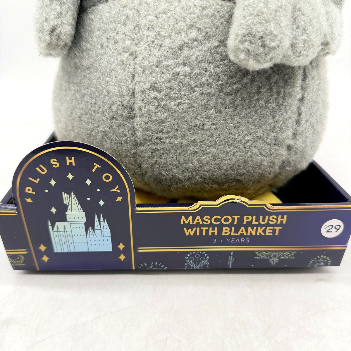Harry Potter Gray Mascot Plush Toy with Soft Fleece Blanket for Ages 3+ NEW
