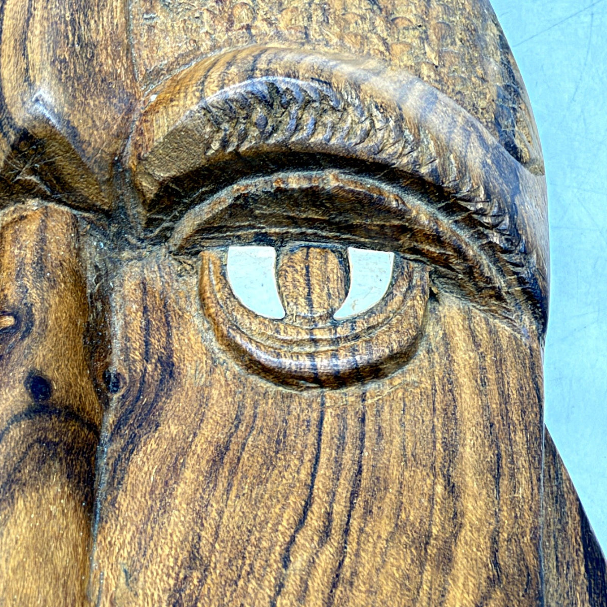 Handmade Rustic Wooden Traditional Tribal Mask Wall Decor Brown Wood Tones