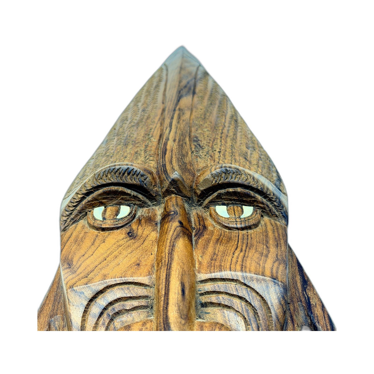 Handmade Rustic Wooden Traditional Tribal Mask Wall Decor Brown Wood Tones