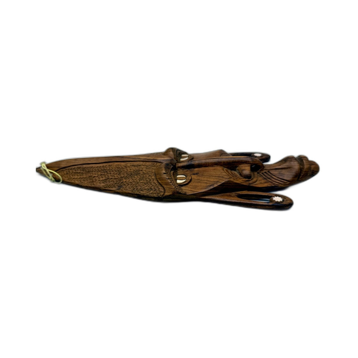 Handmade Rustic Wooden Traditional Tribal Mask Wall Decor Brown Wood Tones