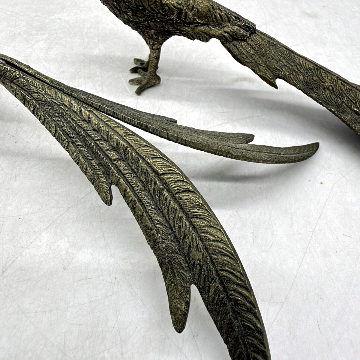 VINTAGE Metal Bird Pheasant Figurines Ornate Home Decor Ornaments 20cm