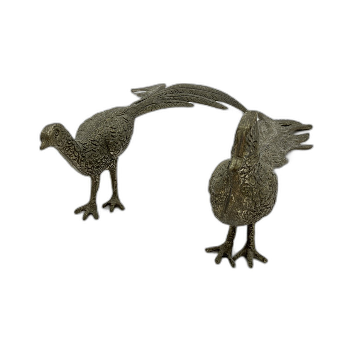VINTAGE Metal Bird Pheasant Figurines Ornate Home Decor Ornaments 20cm