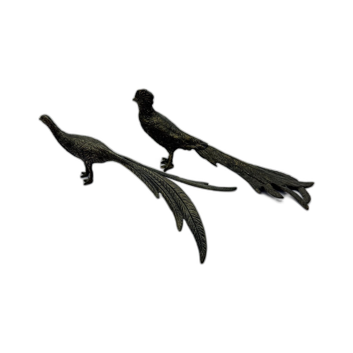 VINTAGE Metal Bird Pheasant Figurines Ornate Home Decor Ornaments 20cm