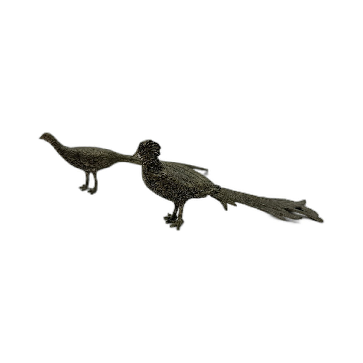 VINTAGE Metal Bird Pheasant Figurines Ornate Home Decor Ornaments 20cm