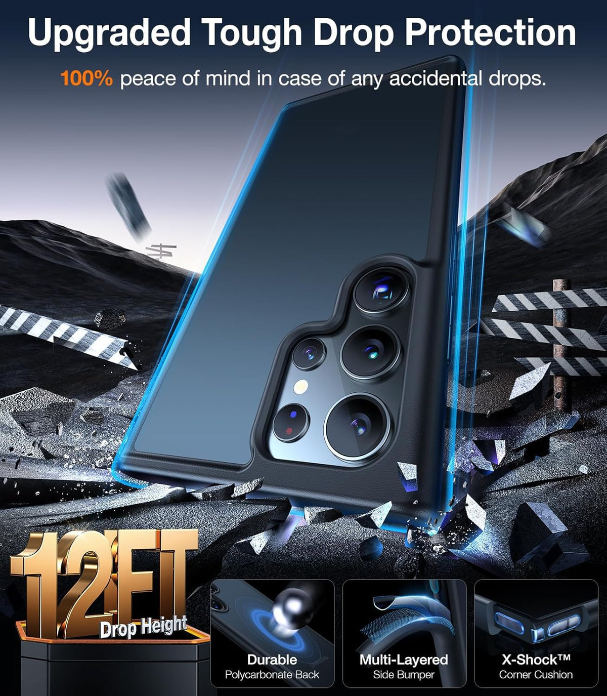 TORRAS Shockproof Basic Cases Black Case for Samsung Galaxy S25 Ultra 6.8" NEW