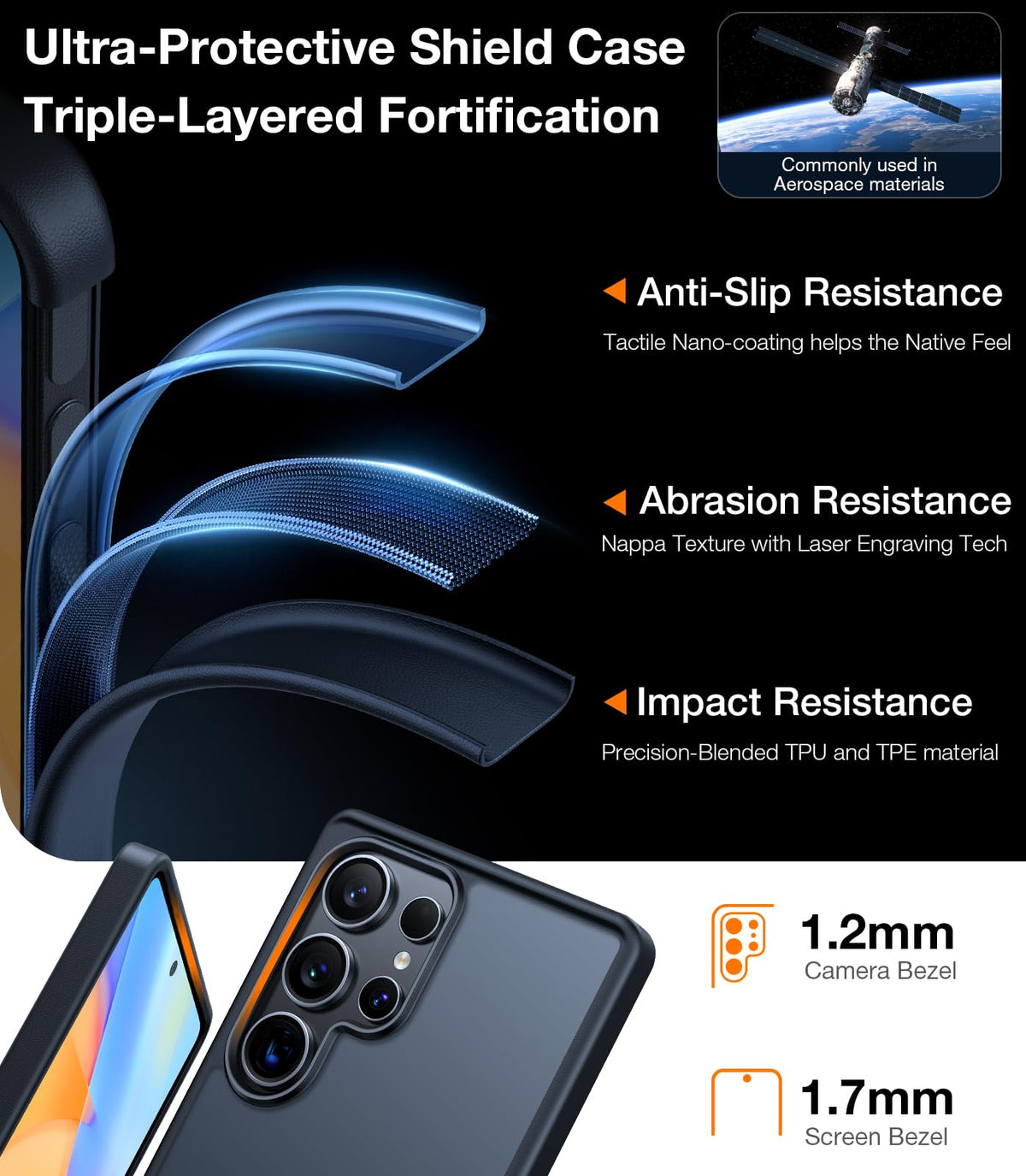 TORRAS Shockproof Basic Cases Black Case for Samsung Galaxy S25 Ultra 6.8" NEW