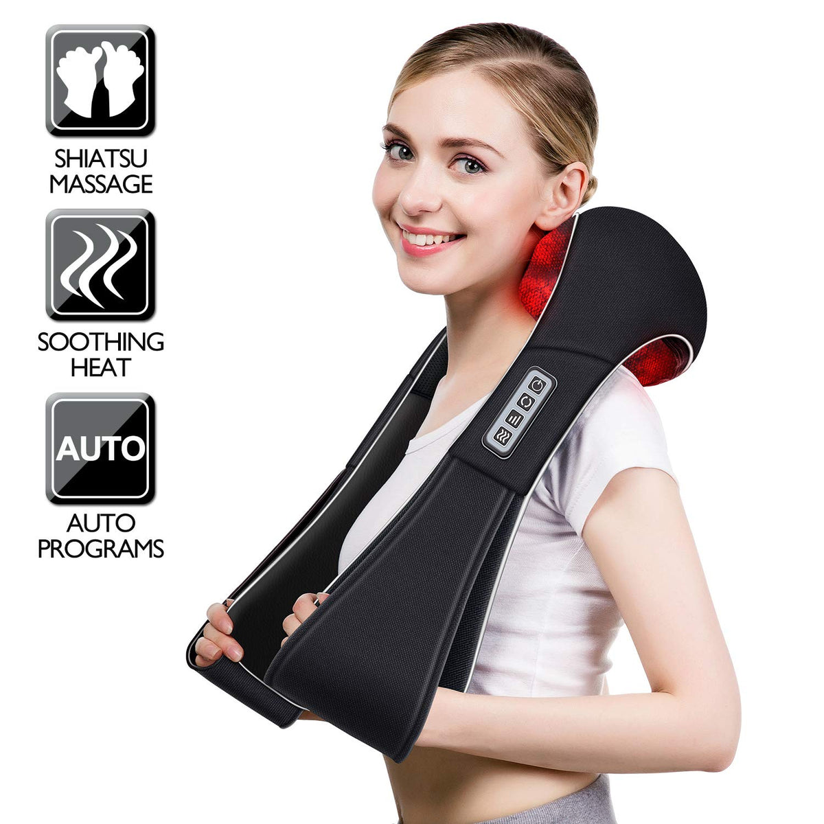 NEW Shiatsu Neck & Back Massager with Heat - VIKTOR JURGEN Deep Tissue Kneading