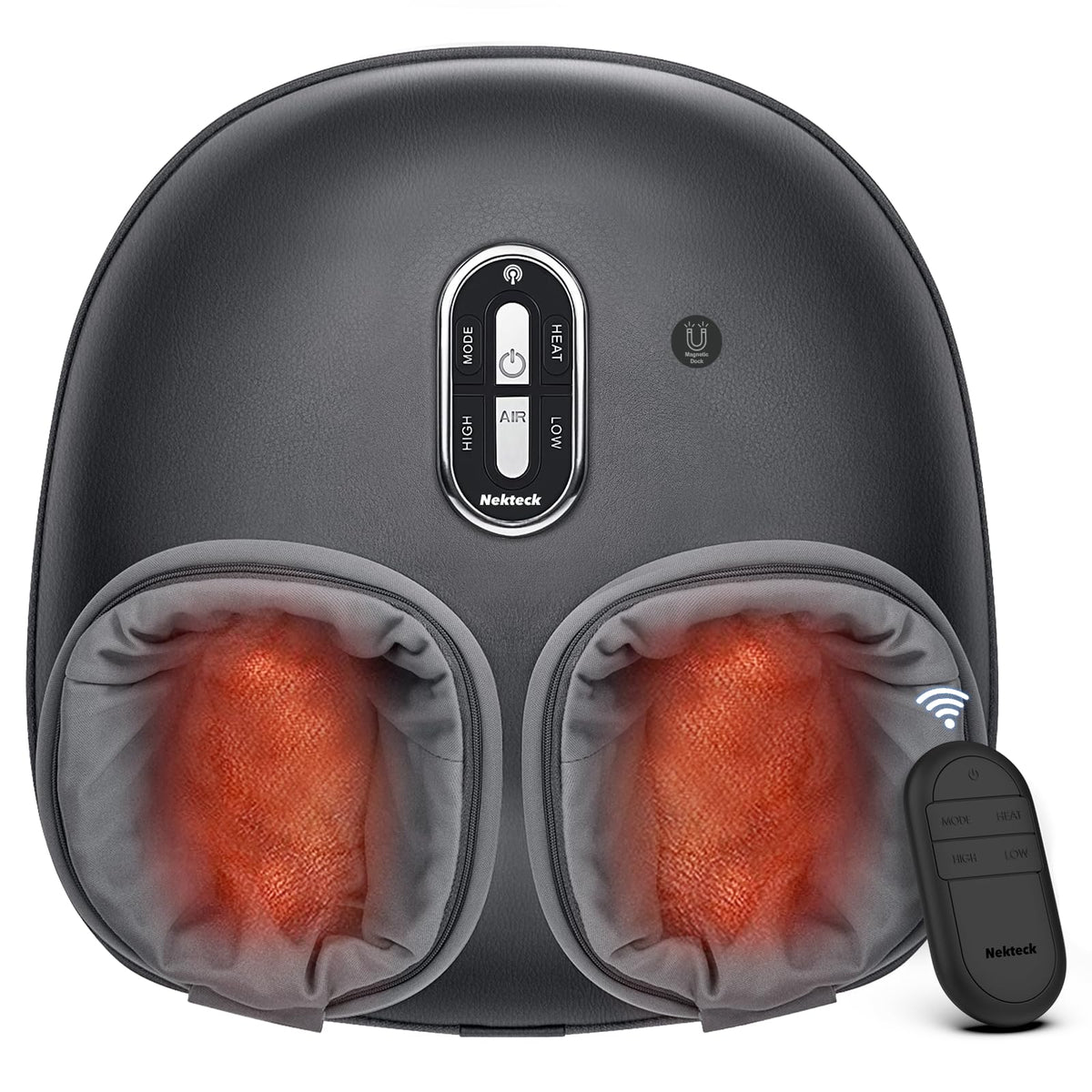 Nekteck Electric Foot Spa Massager with Heat & Remote Control Gray NEW