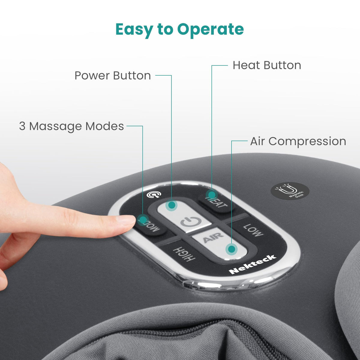 Nekteck Electric Foot Spa Massager with Heat & Remote Control Gray NEW