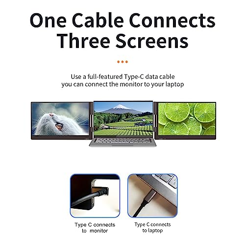 Zopsc 14 Monitors Inch FHD IPS Dual Screen Extender USB Type C Port NEW