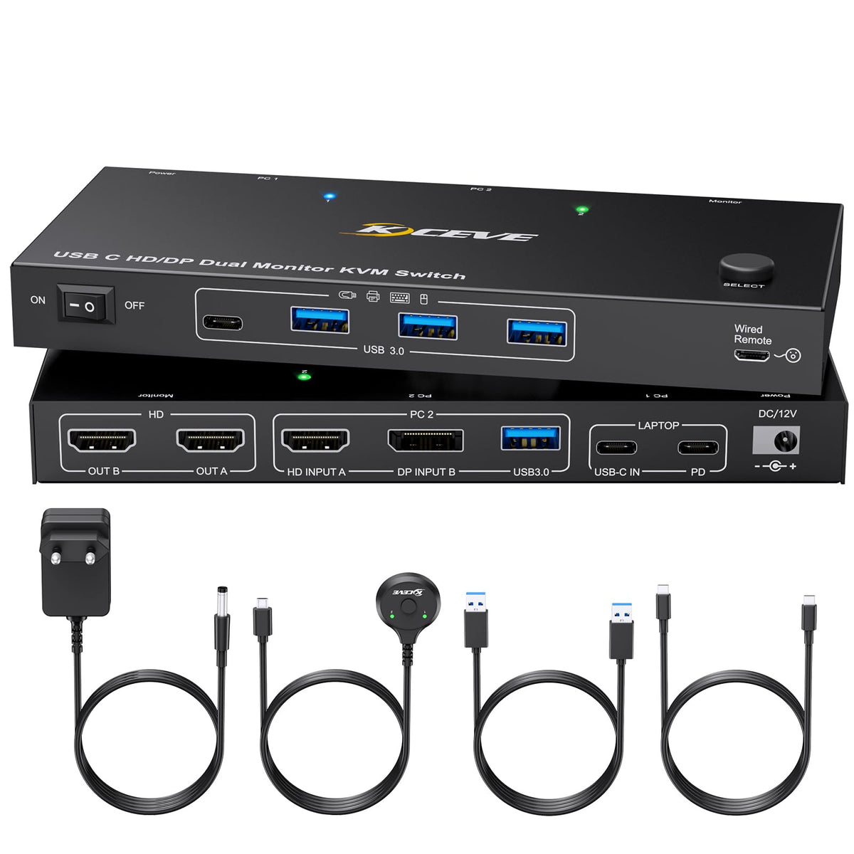 AOOCOO USB-C Docking Station KVM Switch Dual Monitor Displayport DEMO