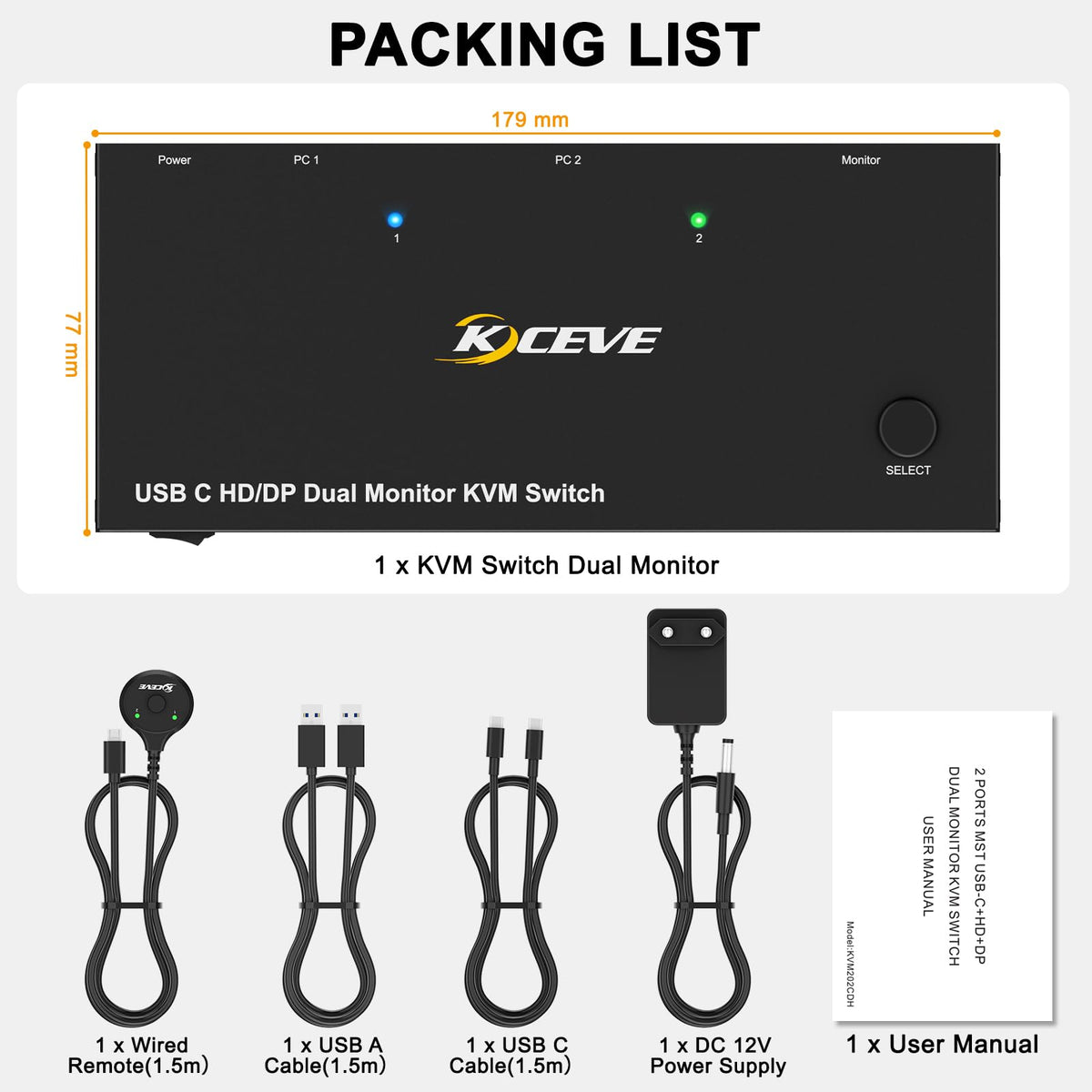 AOOCOO USB-C Docking Station KVM Switch Dual Monitor Displayport DEMO