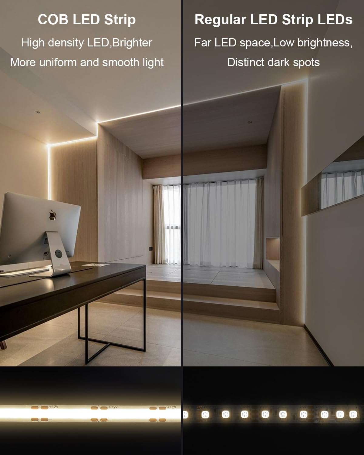 ALITOVE COB LED Strips LED Light Strip Natural White 4000K - High CRI NEW