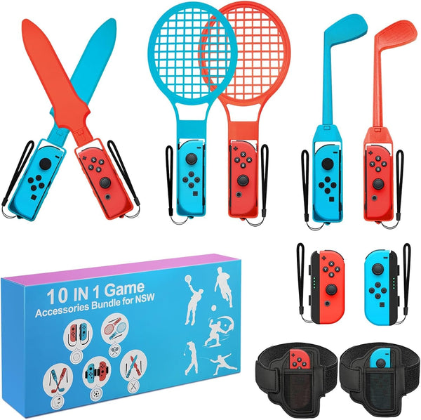 Perzomido 10 Accessory Kits in 1 Nintendo Switch Sports Accessories Bundle NEW