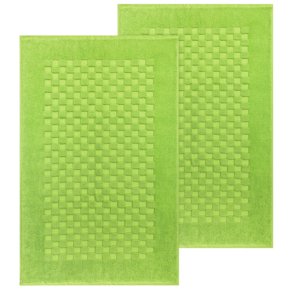 Trends Alley Machine Washable Green Glow Bath Mat Set 50x80cm 2 Piece Towels NEW