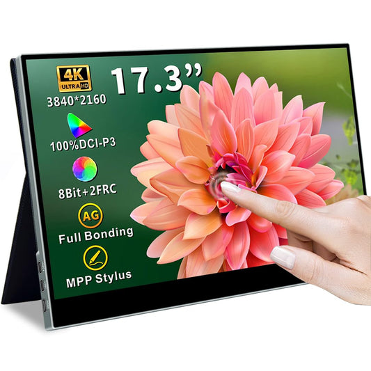 Magedok 17.3" Monitors 4K Touchscreen Portable Monitor UHD - Black NEW