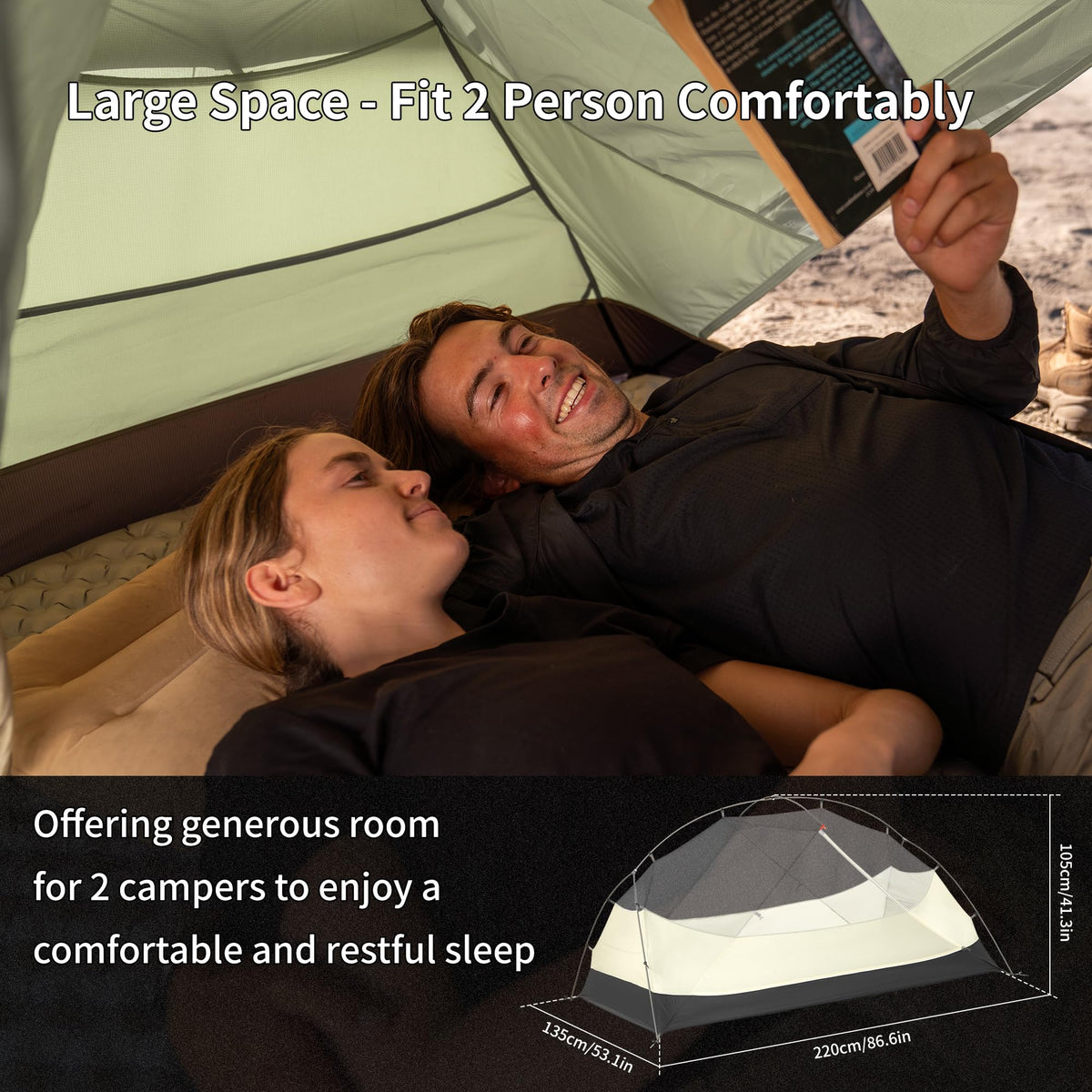 Naturehike Mongar PRO Ultralight Dome Tent 5000mm Waterproof Size 2 Person NEW