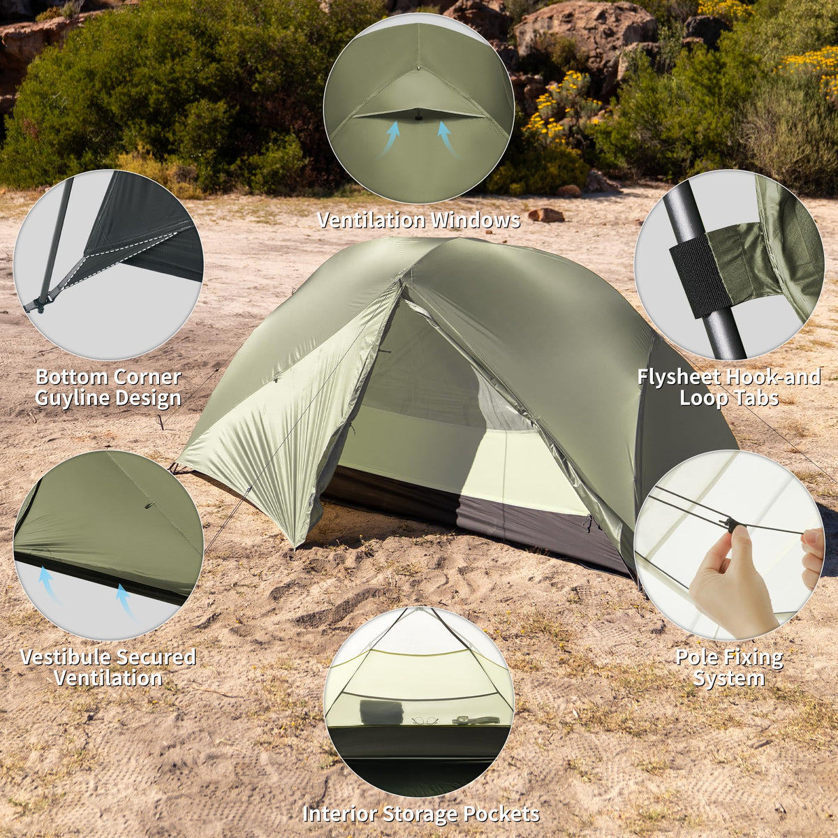 Naturehike Mongar PRO Ultralight Dome Tent 5000mm Waterproof Size 2 Person NEW