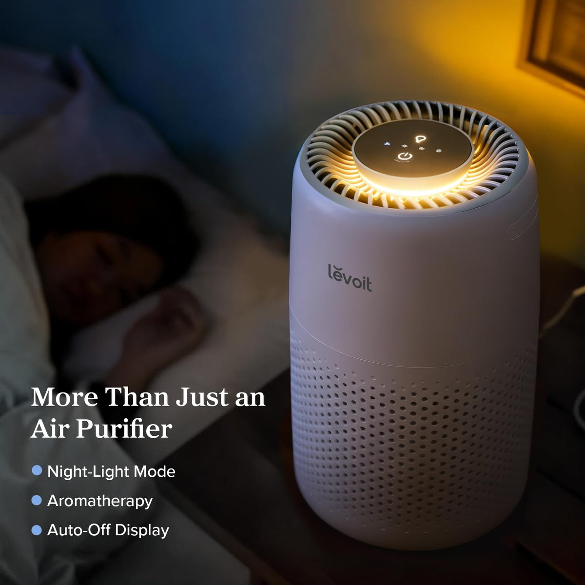 Levoit Core Mini With Night Light White Air Purifiers with 3-in-1 Filter NEW