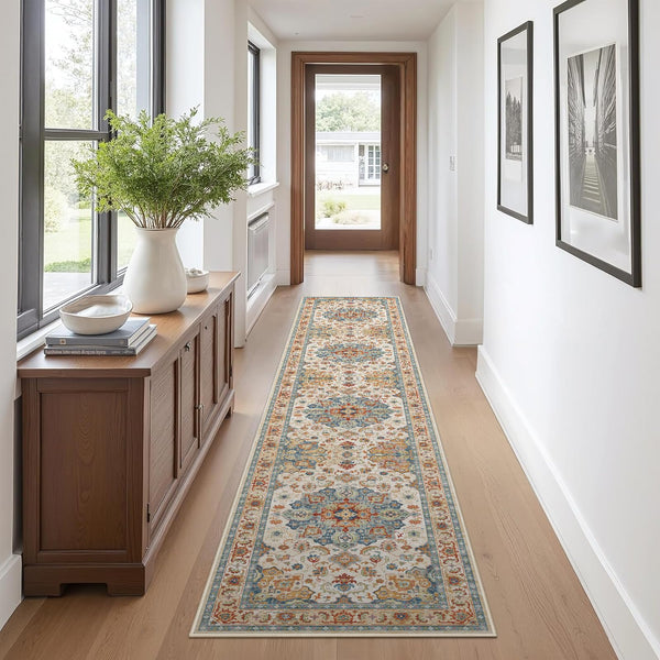 UZU Vintage Runners Boho Non-Slip Washable Runner Rug 60x300cm | Hallway NEW