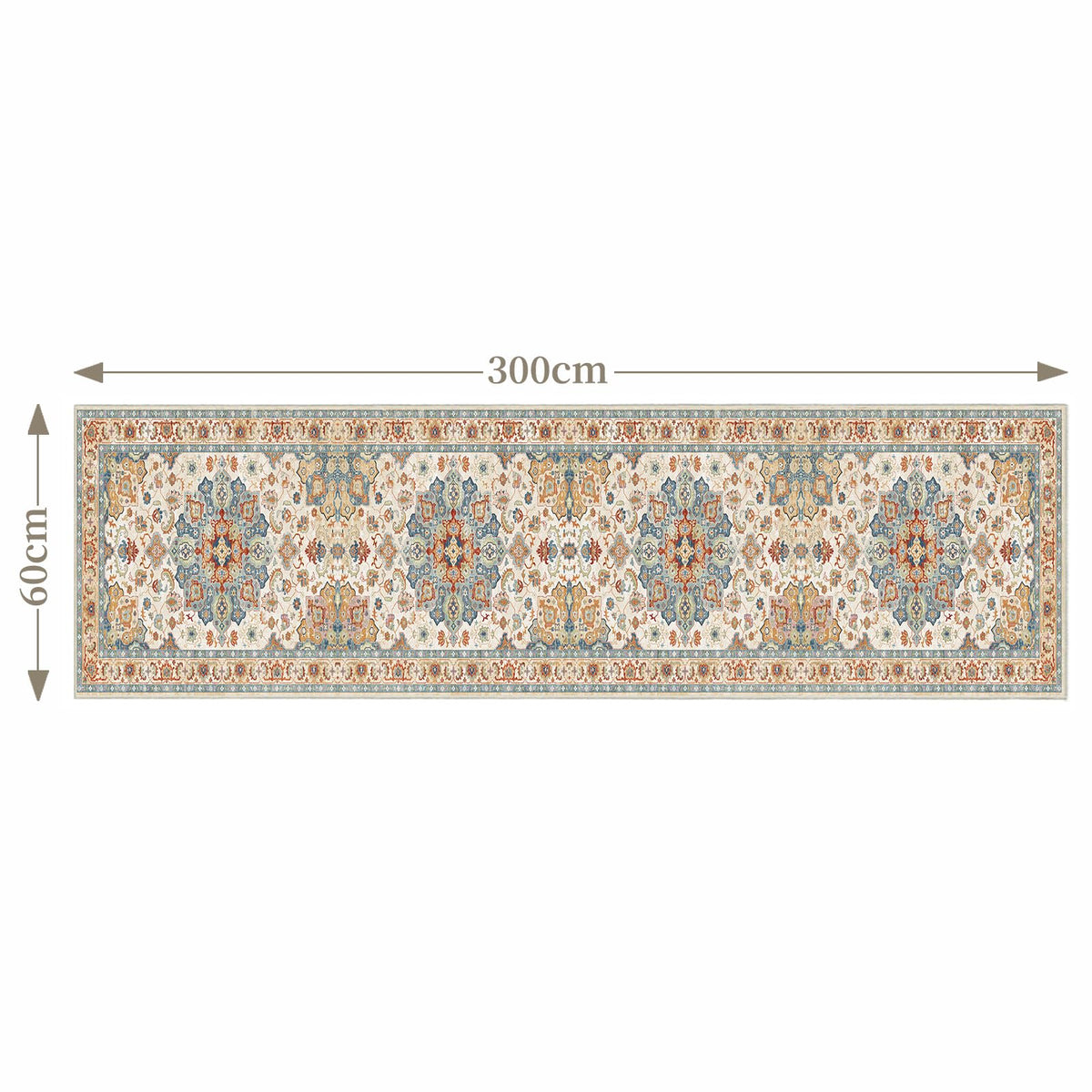 UZU Vintage Runners Boho Non-Slip Washable Runner Rug 60x300cm | Hallway NEW