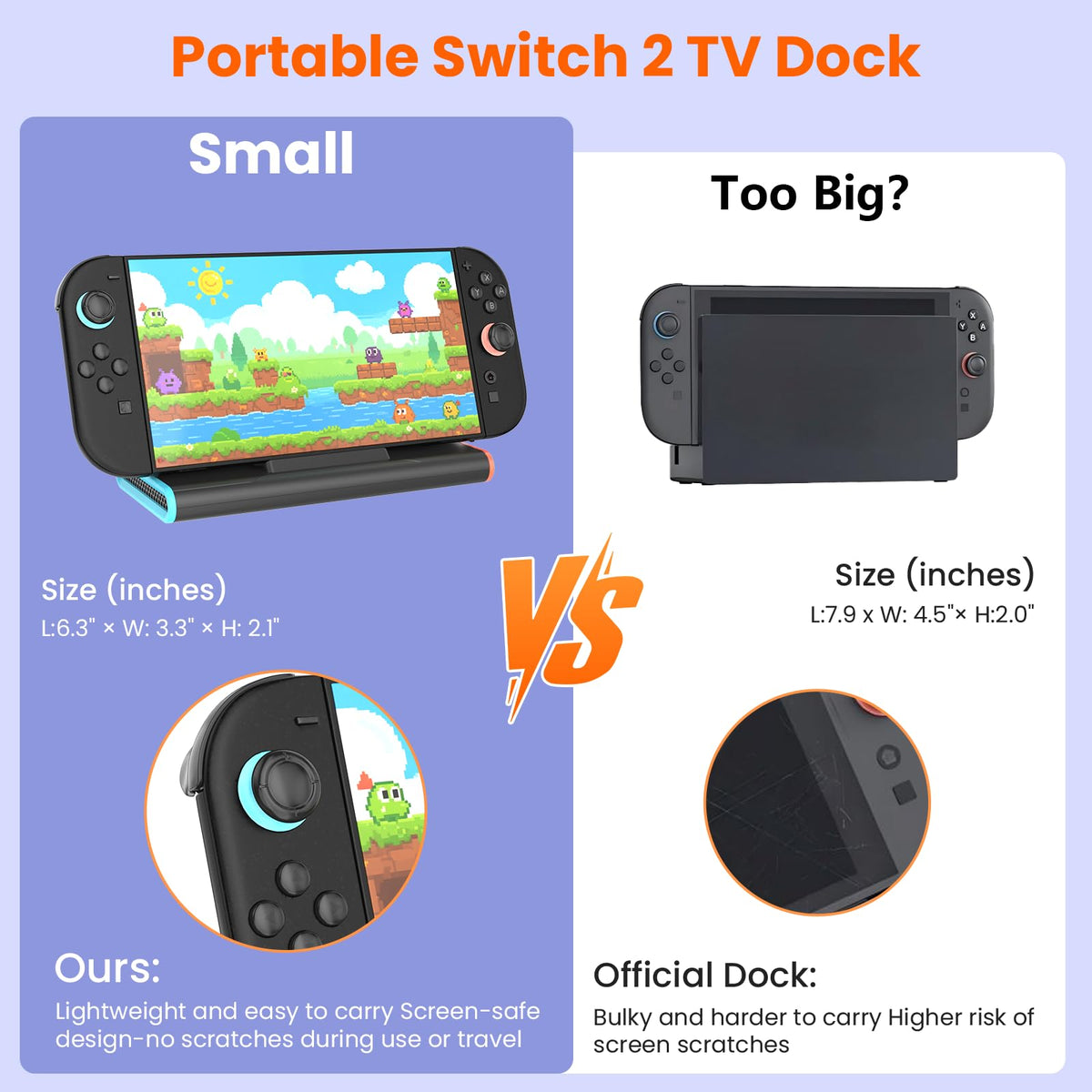Rocketek Nintendo Switch 2 Dock Station Portable TV Docking Charger DEMO