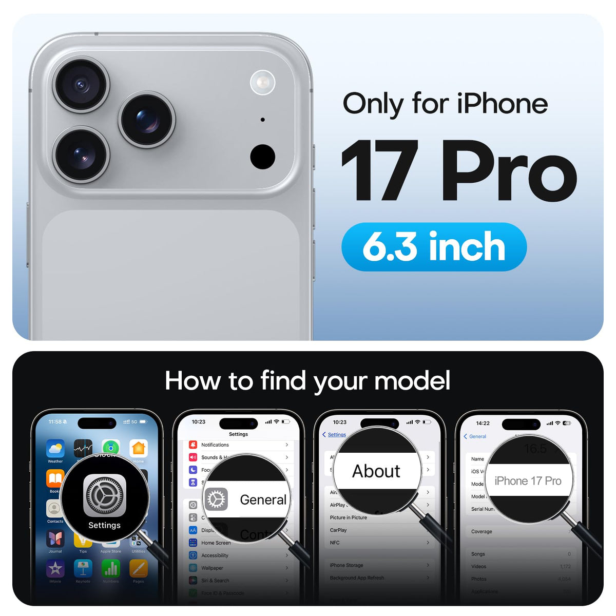 TAURI iPhone Basic Cases 17 Pro Case 6.3" Titanium Magnetic Solid Color NEW