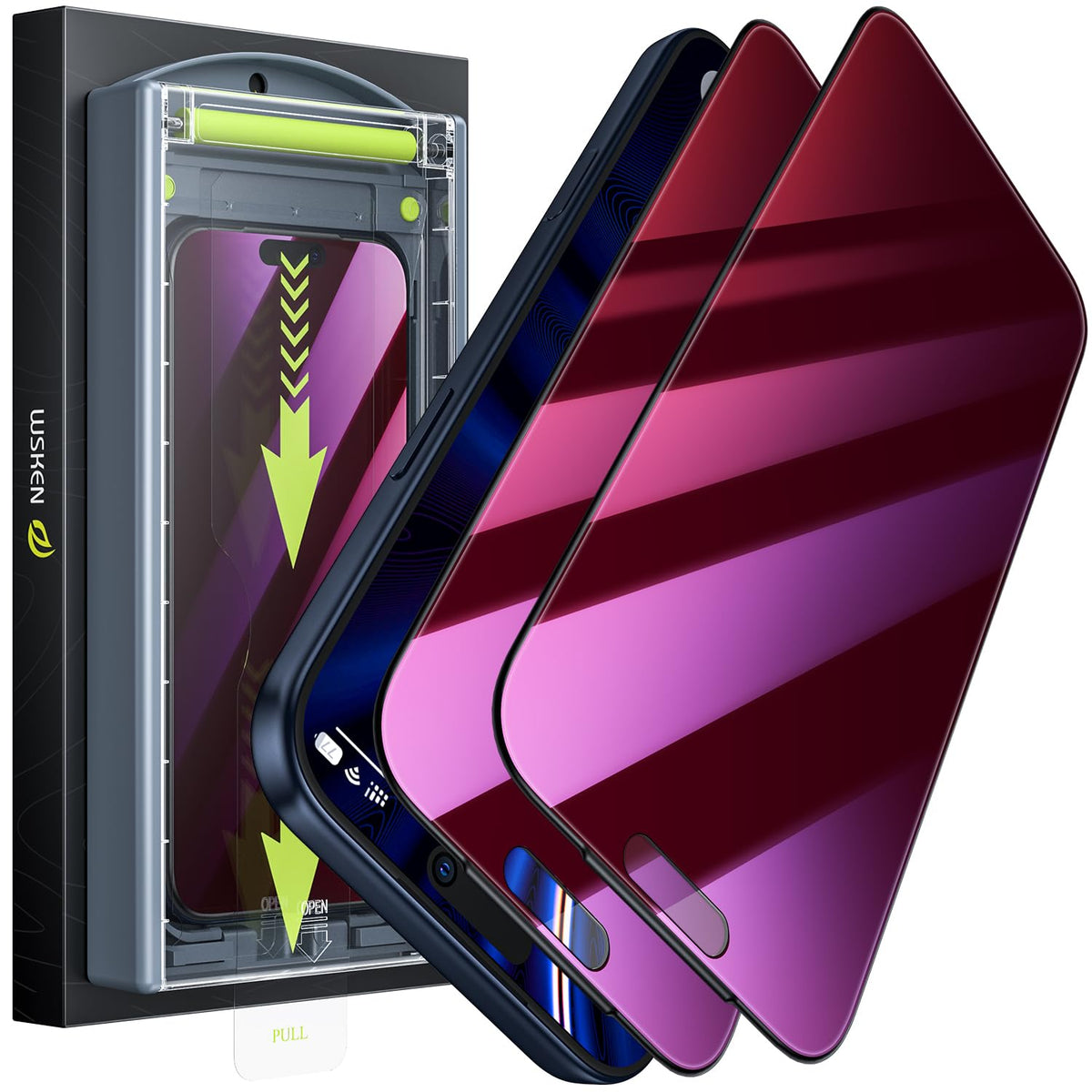 WSKEN iPhone 17 Pro Privacy Screen Protector Anti Blue Light Colorful NEW
