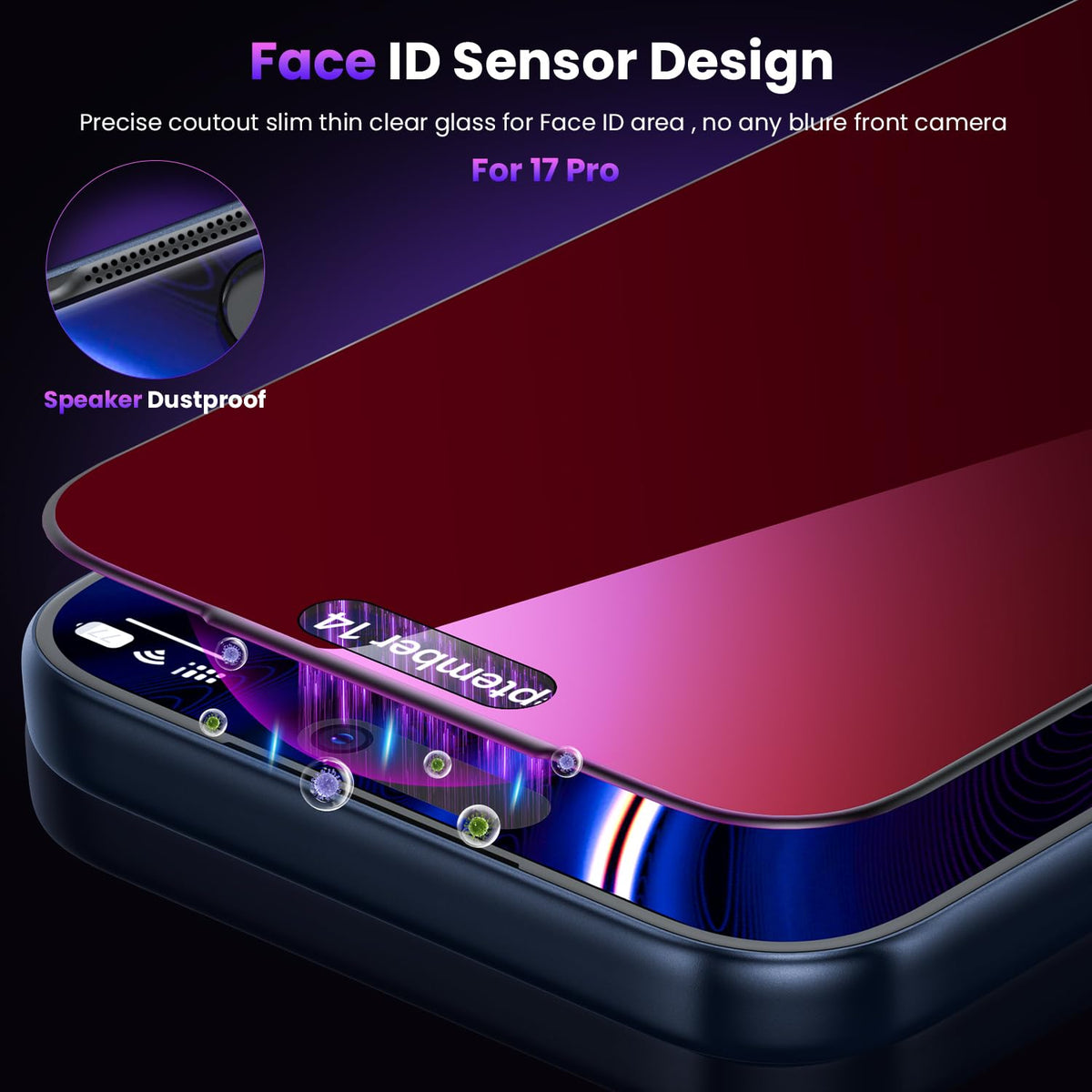 WSKEN iPhone 17 Pro Privacy Screen Protector Anti Blue Light Colorful NEW