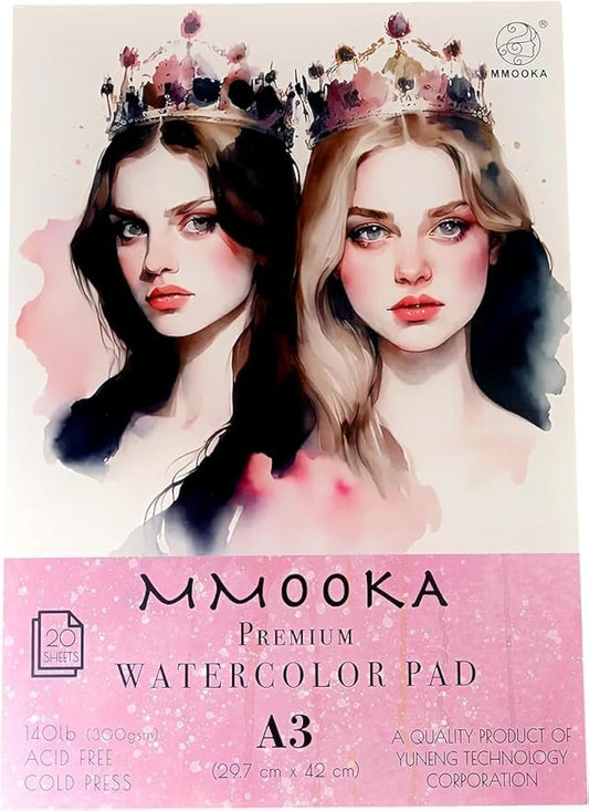 Glowify XL A3 Watercolor Textured Paper Pad for Artists Drawing Sketch NEW