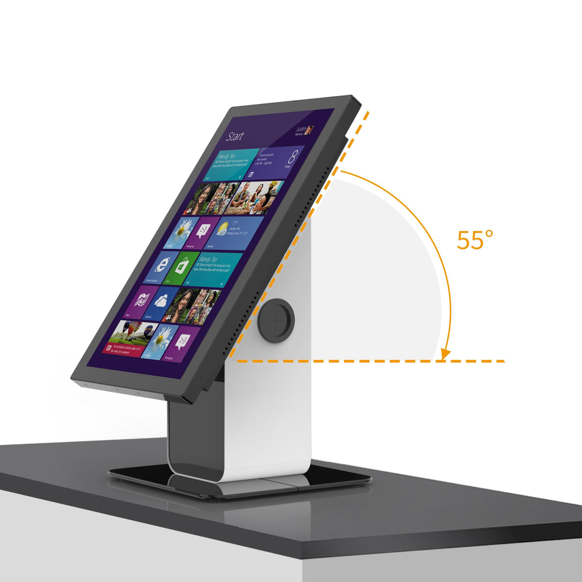Beelta VESA Stands Display Mount Countertop Stand All Metal White NEW