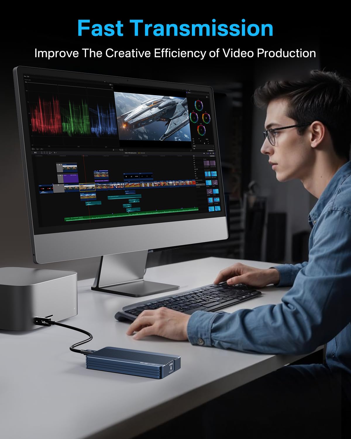 FREEGENE M.2 Enclosures NVMe SSD Enclosure Thunderbolt 4 Black Aluminum DEMO