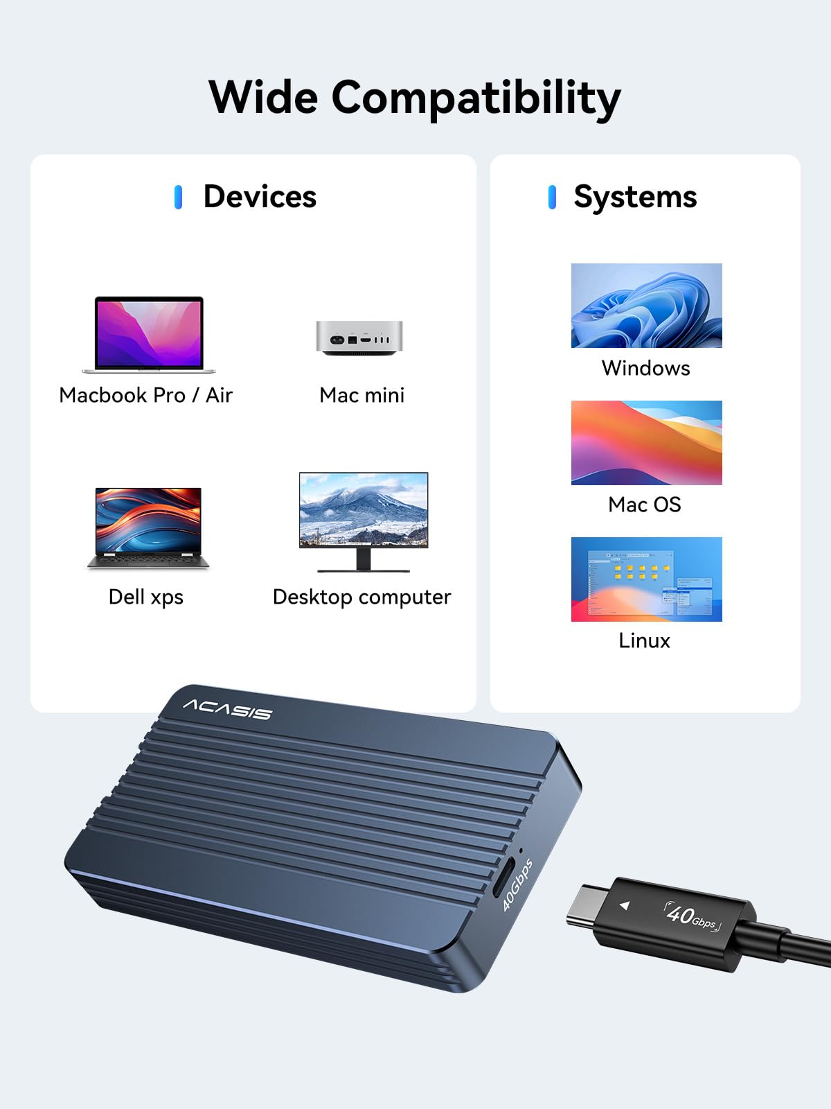 FREEGENE M.2 Enclosures NVMe SSD Enclosure Thunderbolt 4 Black Aluminum DEMO
