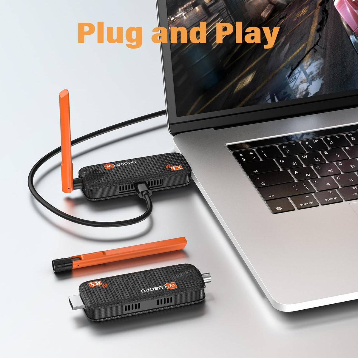 WELUSOPU Wireless Streaming Clients HDMI Transmitter Receiver 165FT Orange DEMO