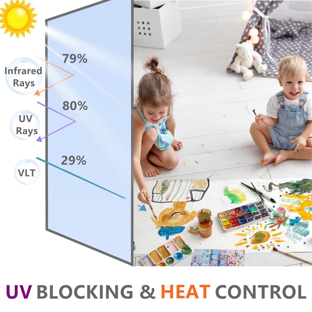 Arthome One Way Window Film Silver Daytime Privacy UV Blocking 60cm x 254cm NEW