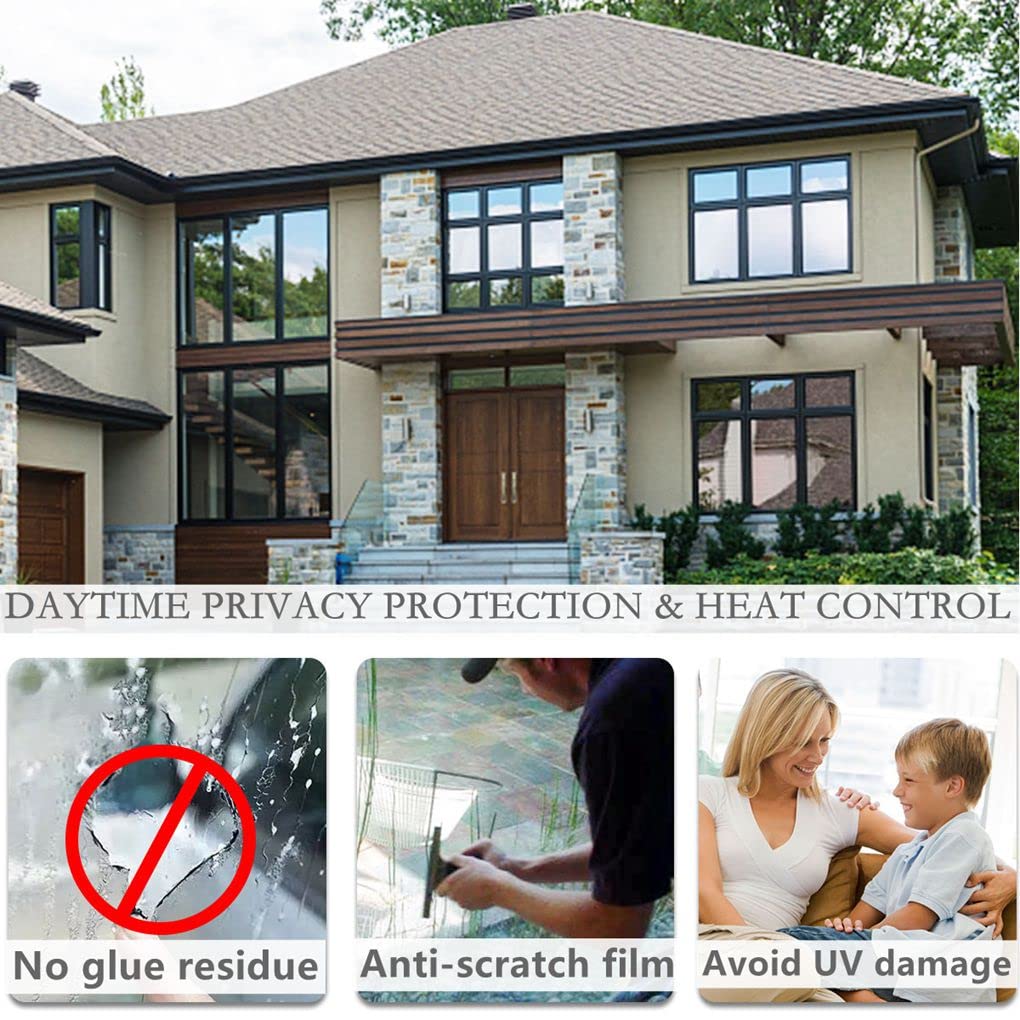 Arthome One Way Window Film Silver Daytime Privacy UV Blocking 60cm x 254cm NEW