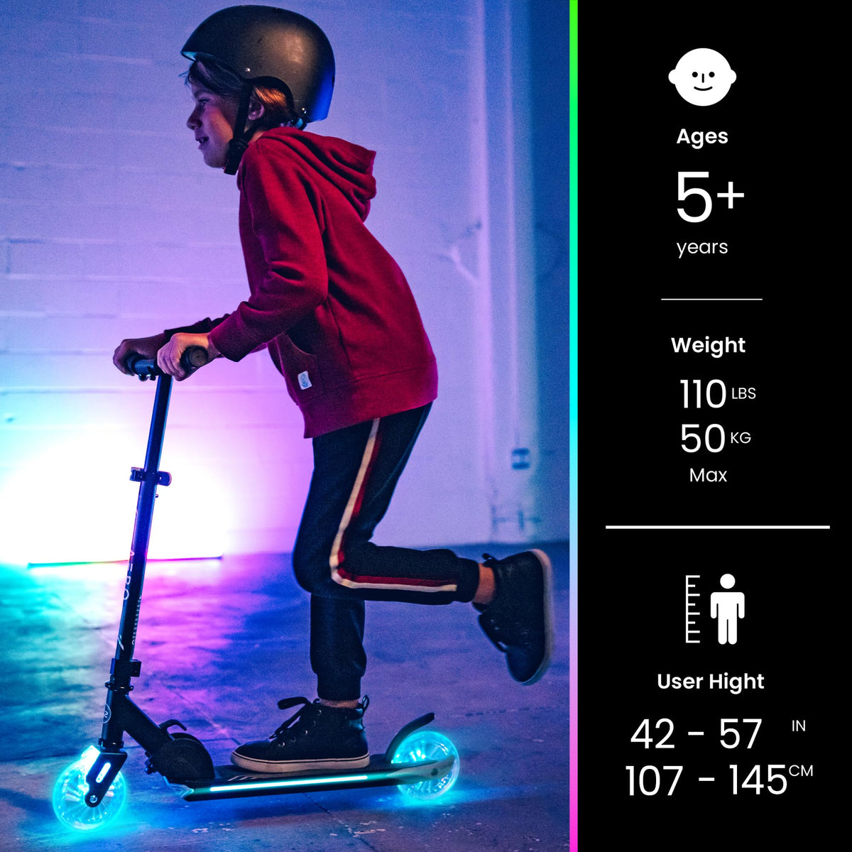 AERO MOBILITY Scooters Two-Wheel Kick Scooter for Kids 5-8 Black Grey DEMO