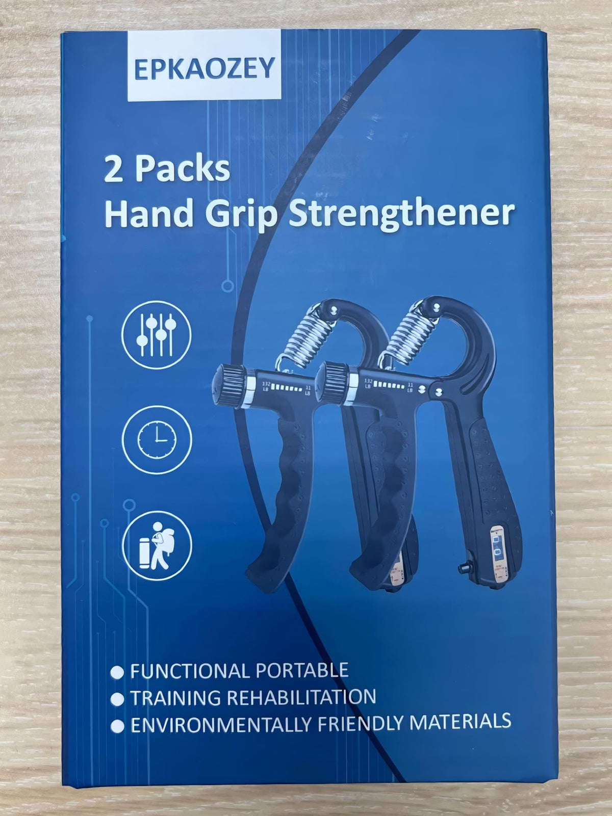 EPKAOZEY Hand Grip Strengthener 2 Pack Adjustable Resistance Black DEMO