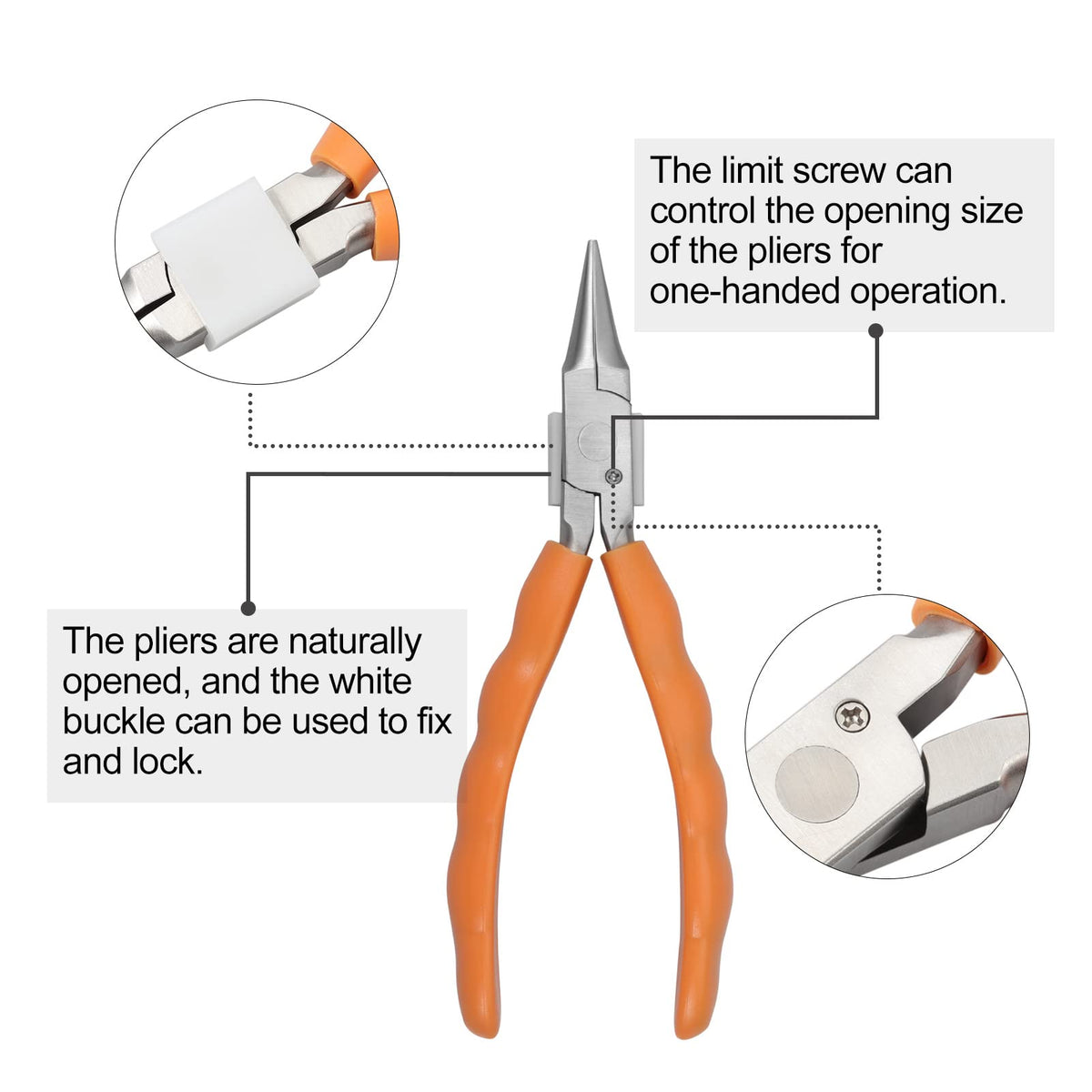 LEONTOOL 6" Chain Nose Stainless Steel Pliers - Eyewear Care Tool NEW
