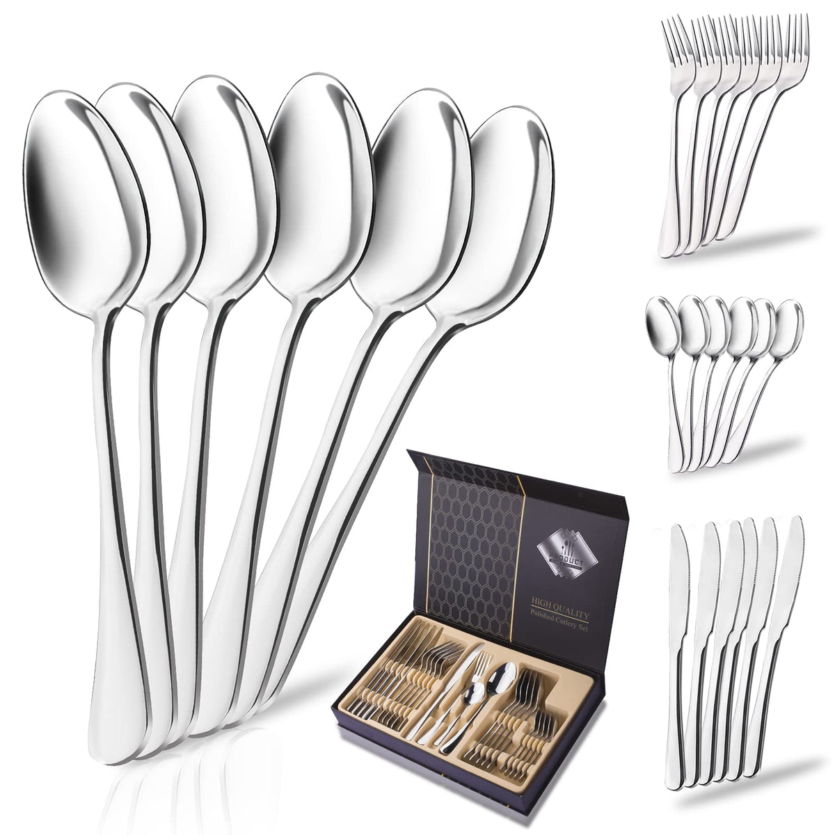 RAXCO Stainless Steel Cutlery Set for 6 - Rustproof Silver NEW