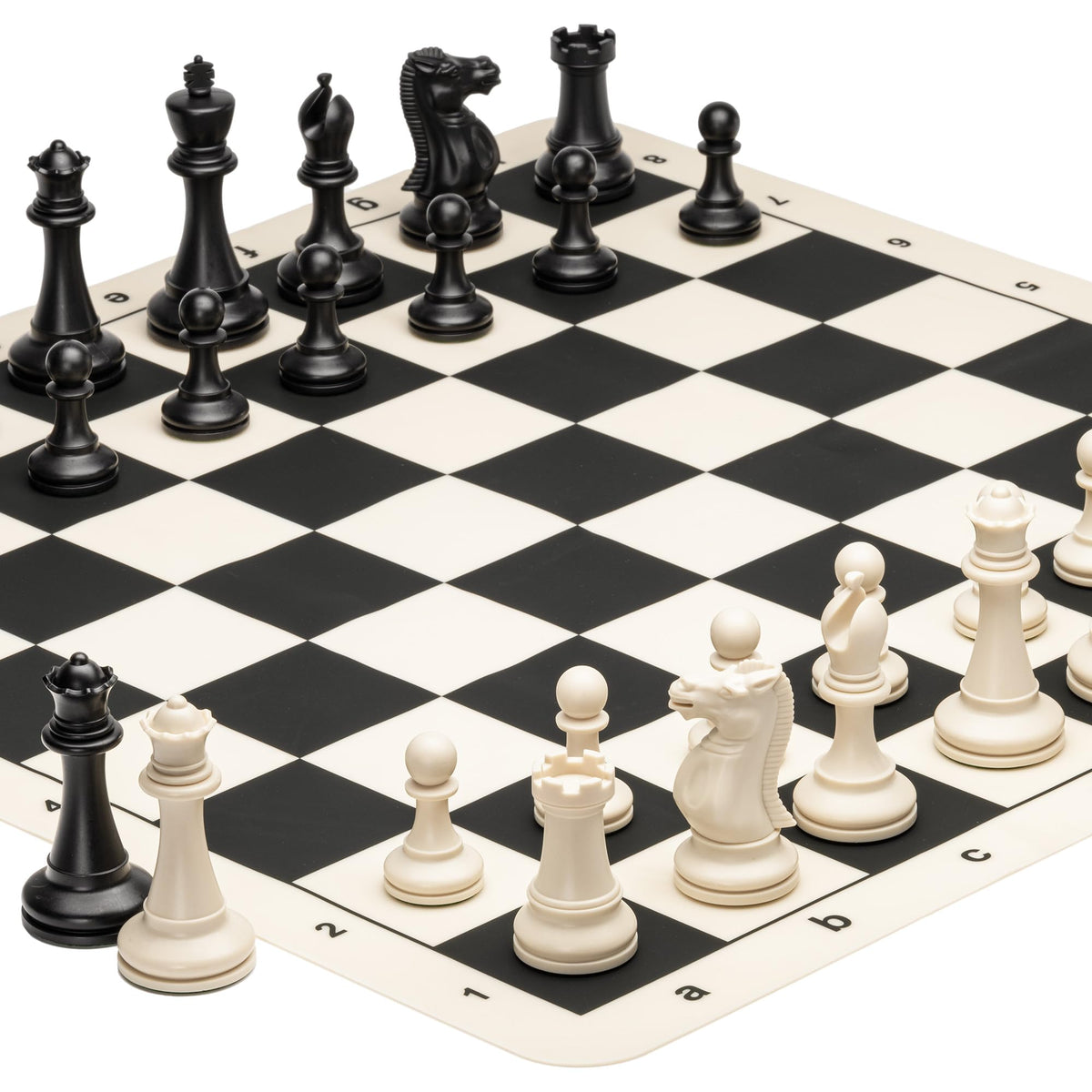 A&A 20 Inch Foldable Chess Set Off-White Silicone Board Tournament Size 20 NEW