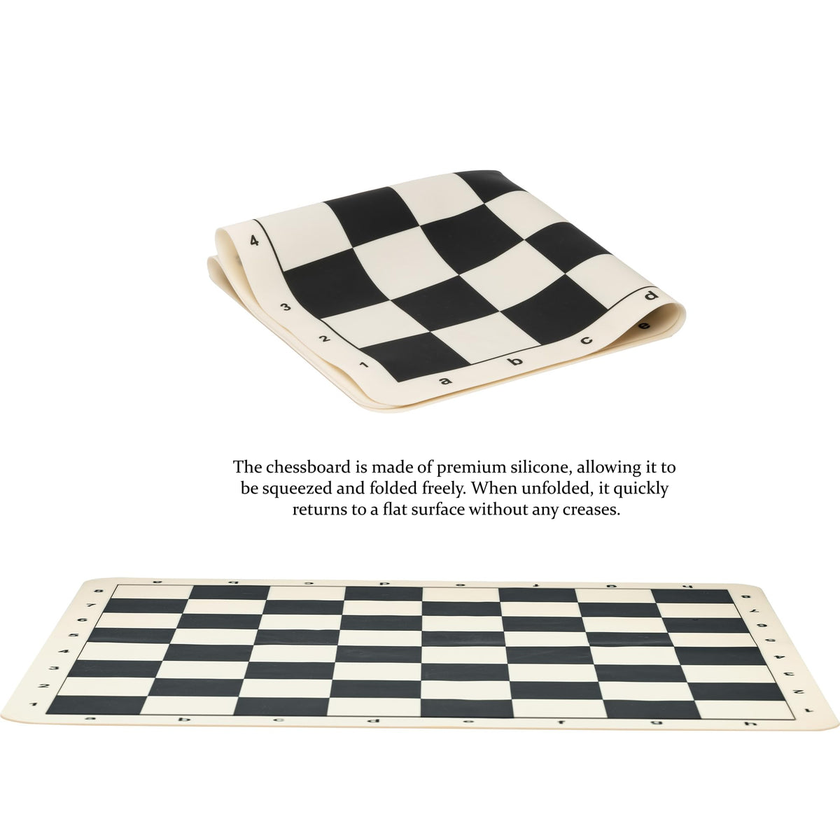 A&A 20 Inch Foldable Chess Set Off-White Silicone Board Tournament Size 20 NEW