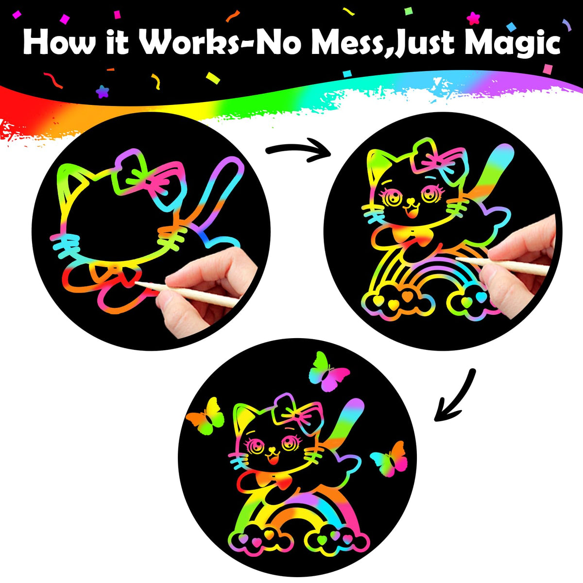ZMLM Rainbow Scratch Art Party Favors for Kids Birthday Gifts Bulk DEMO