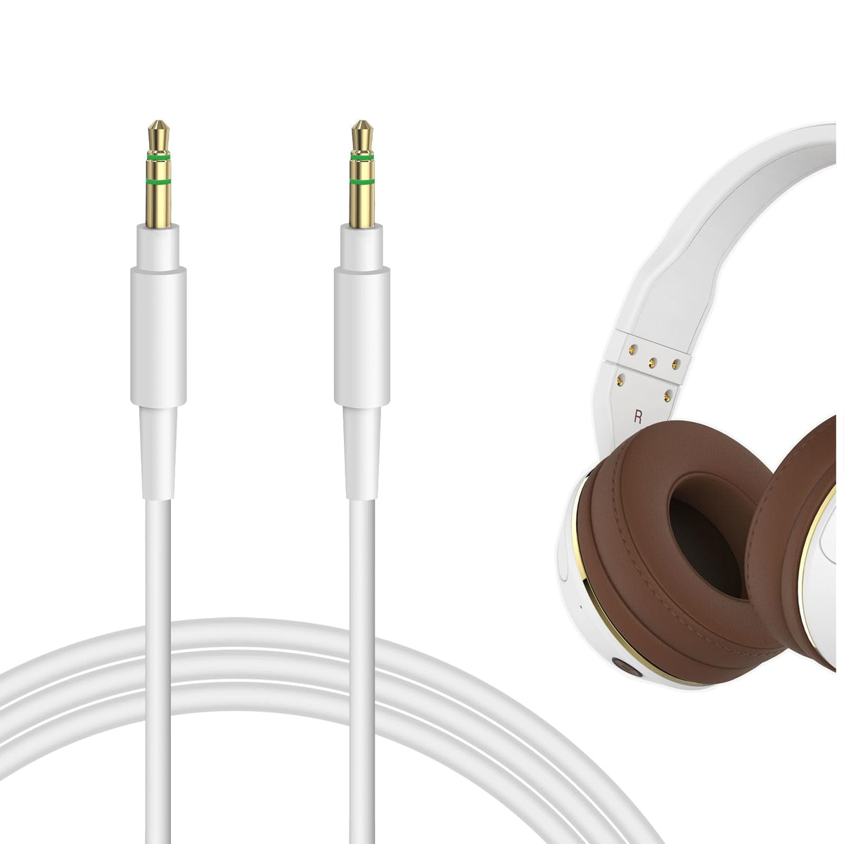 Geekria White Audio Cable Extension Cord - 3.5mm Jack NEW