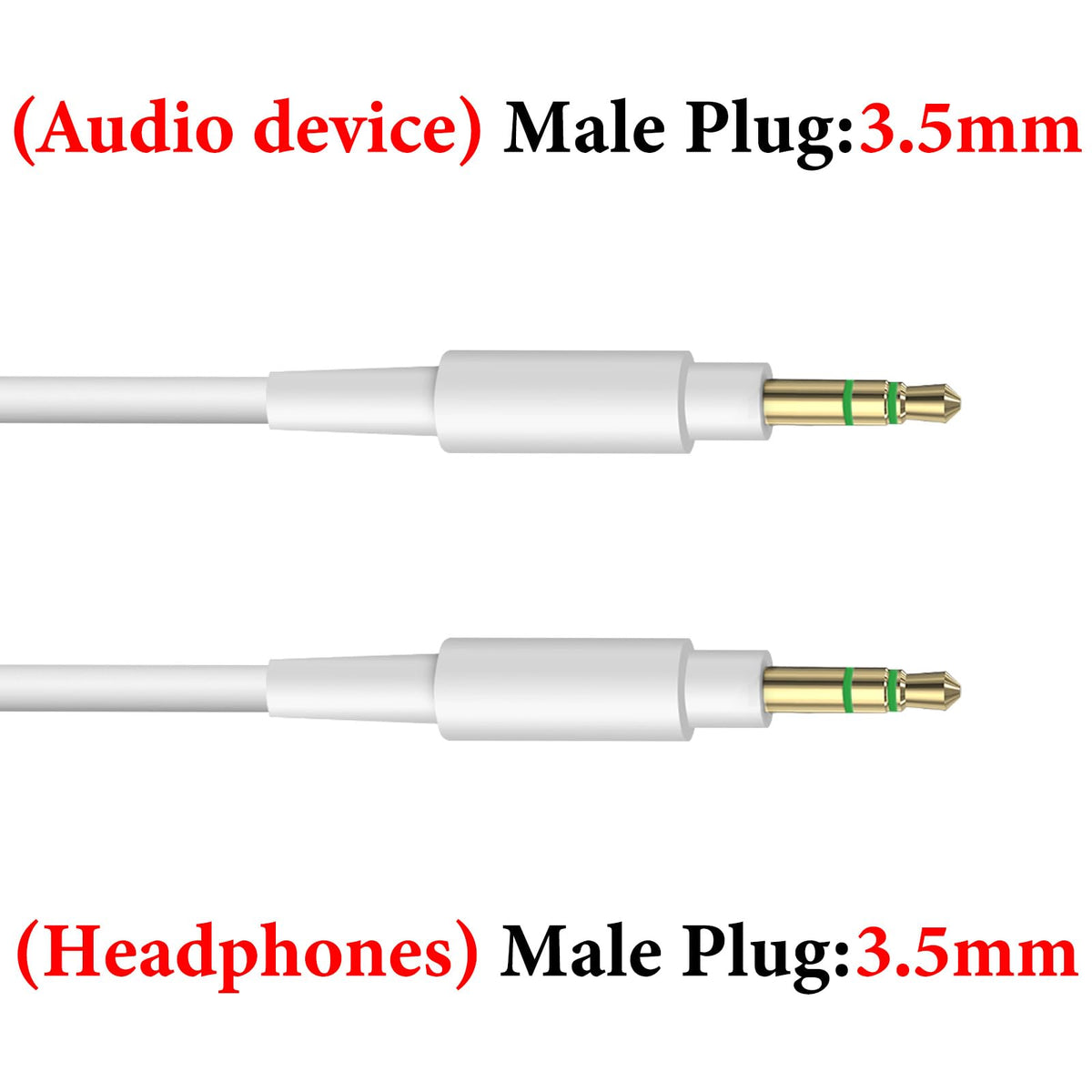 Geekria White Audio Cable Extension Cord - 3.5mm Jack NEW