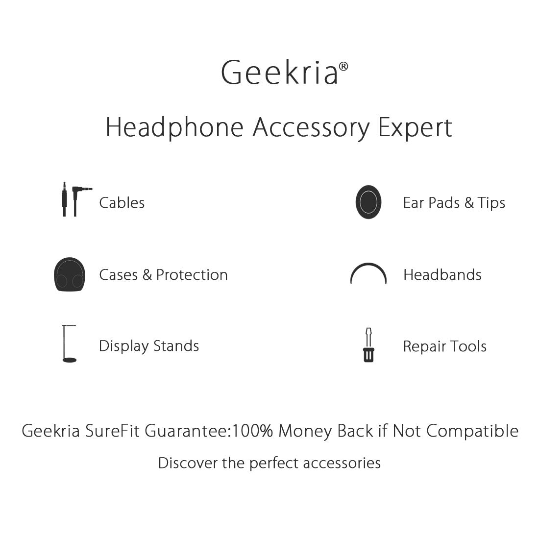 Geekria White Audio Cable Extension Cord - 3.5mm Jack NEW