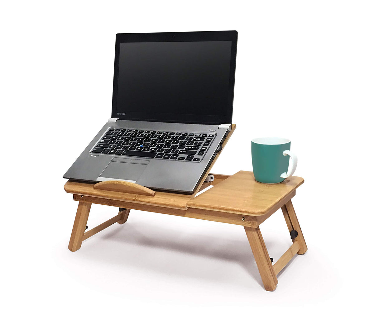 Living Today Lapdesk Bamboo Portable Work Station With Vents NEW